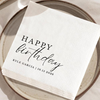Guardanapos de Aniversário Personalizados com Text