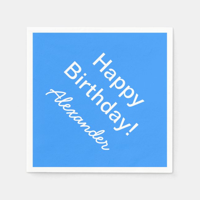 Guardanapos de aniversário personalizados em cores (Frente)