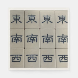 Guardanapos de azulejos de vento de mahjong chinês