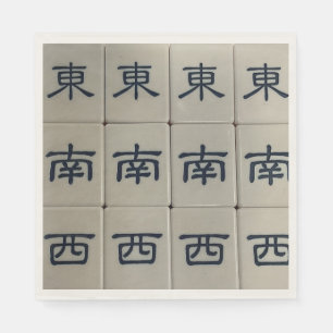 Guardanapos de azulejos de vento de mahjong chinês