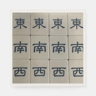 Guardanapos de azulejos de vento de mahjong chinês