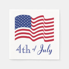 Guardanapos de Bandeira Americana do Dia 4 de Julh