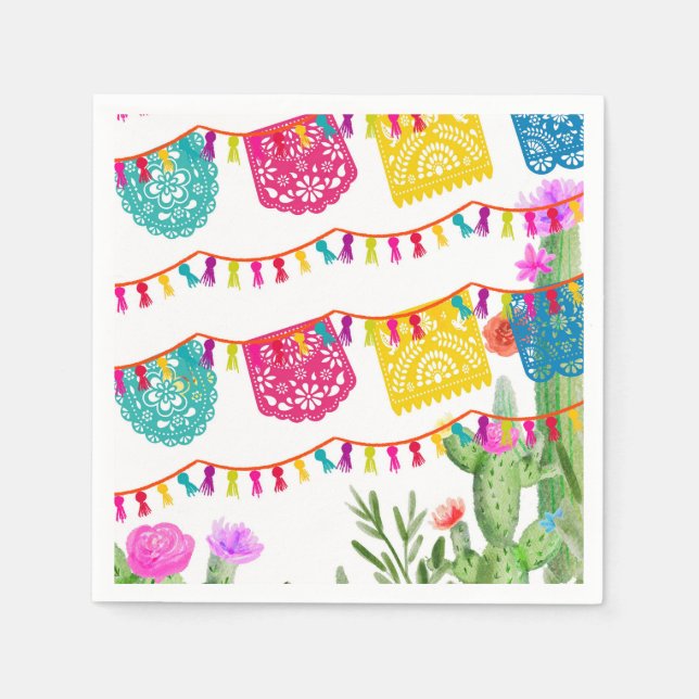 Guardanapos de Banners Florais de Cactus Fiesta Me (Frente)