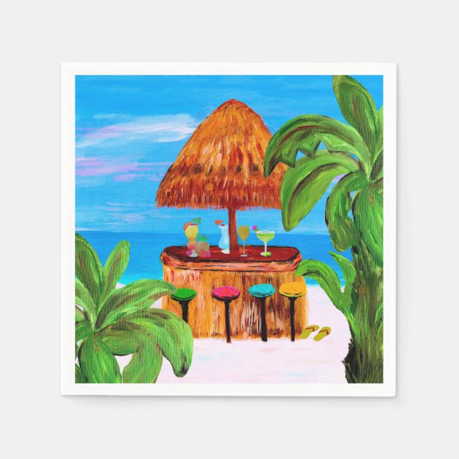 guardanapos de bar de praia Tiki (Frente)
