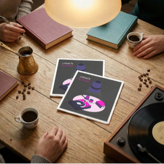Guardanapos de Café de Clube do Livro em Vinil Aco