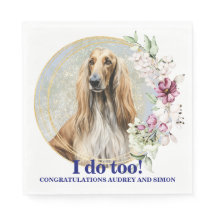 Guardanapos de casamento Afghan Hound com foto de