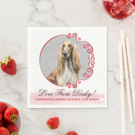Guardanapos de casamento Afghan Hound com foto de