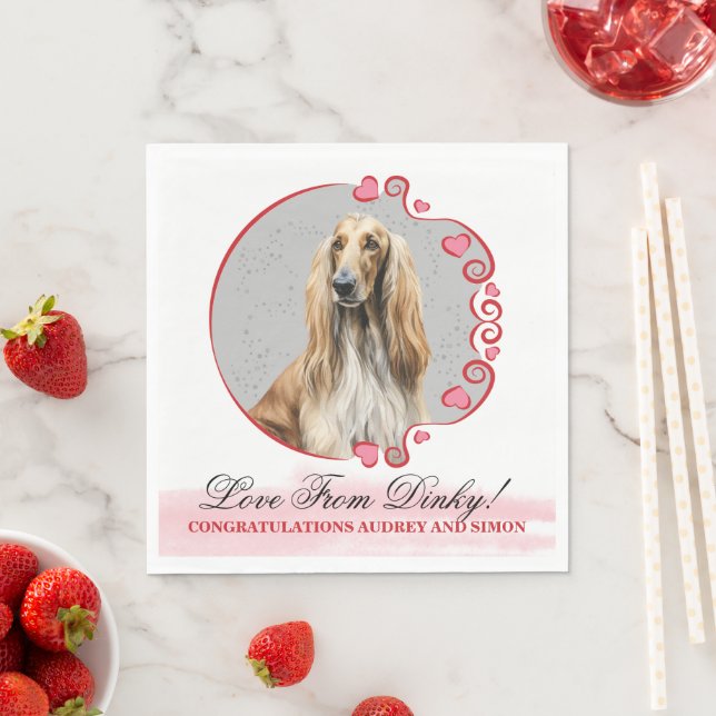 Guardanapos de casamento Afghan Hound com foto de  (Insitu)