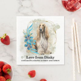 Guardanapos de casamento Afghan Hound com foto de