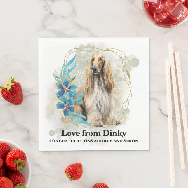 Guardanapos de casamento Afghan Hound com foto de  (Insitu)