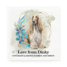 Guardanapos de casamento Afghan Hound com foto de