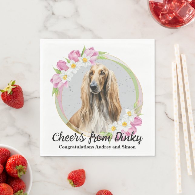 Guardanapos de casamento Afghan Hound com foto de  (Insitu)
