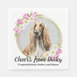 Guardanapos de casamento Afghan Hound com foto de 