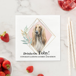 Guardanapos de casamento Afghan Hound com foto de
