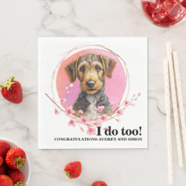 Guardanapos de casamento Airedale Terrier com foto