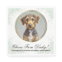 Guardanapos de casamento Airedale Terrier com foto