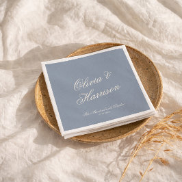 Guardanapos de casamento azul empoeirado algo azul