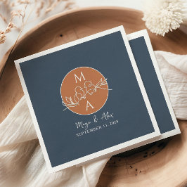 Guardanapos de Casamento Azul Marinho com Monogram