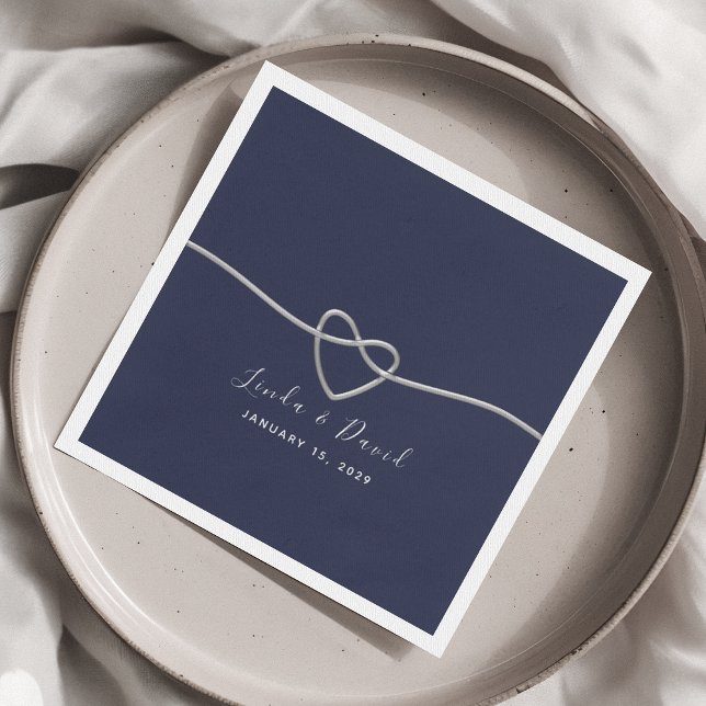 Guardanapos de casamento azul marinho minimalista (Criador carregado)