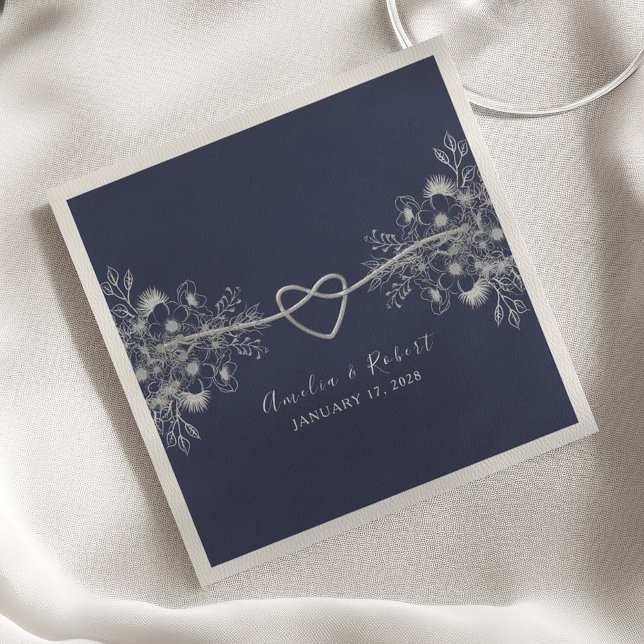 Guardanapos de casamento azul naval elegantes (Criador carregado)