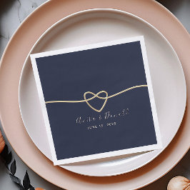 Guardanapos de casamento azul naval elegantes