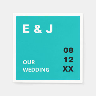 Guardanapos de casamento azul-turquesa modernos