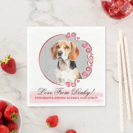 Guardanapos de casamento Beagle com foto de cães