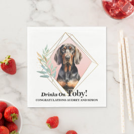 Guardanapos de casamento Black and Tan Coonhound c