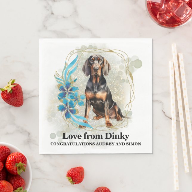 Guardanapos de casamento Black and Tan Coonhound c (Insitu)