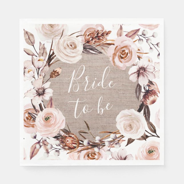 Guardanapos de casamento Boho Burlap Noiva Para Se (Frente)