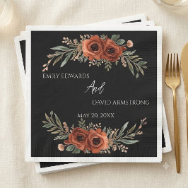 Guardanapos de casamento boho floral terracota mal