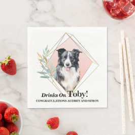 Guardanapos de Casamento Border Collie Com Foto de