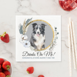 Guardanapos de Casamento Border Collie Com Foto de