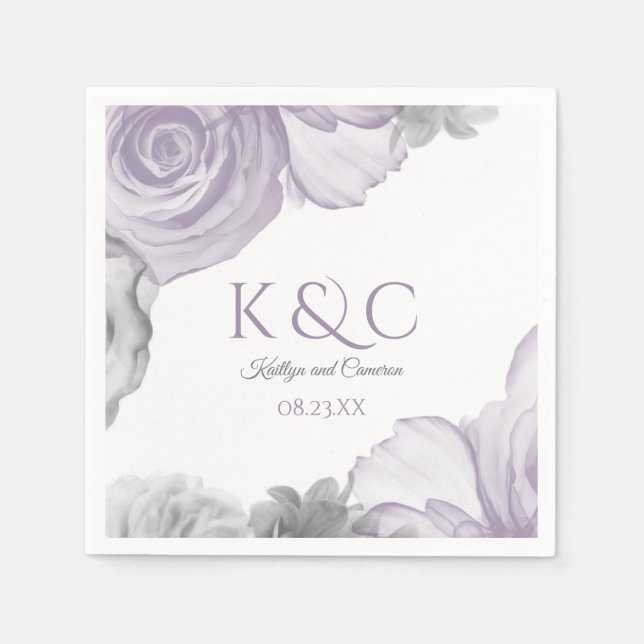 Guardanapos de Casamento | Bouquet Aquarela (Lavan (Frente)