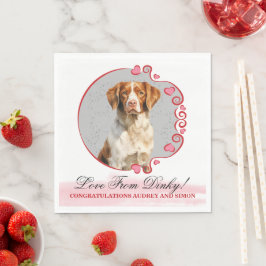 Guardanapos de casamento Brittany Spaniel com foto