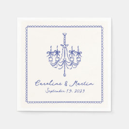 Guardanapos de casamento caprichosos desenhados à 