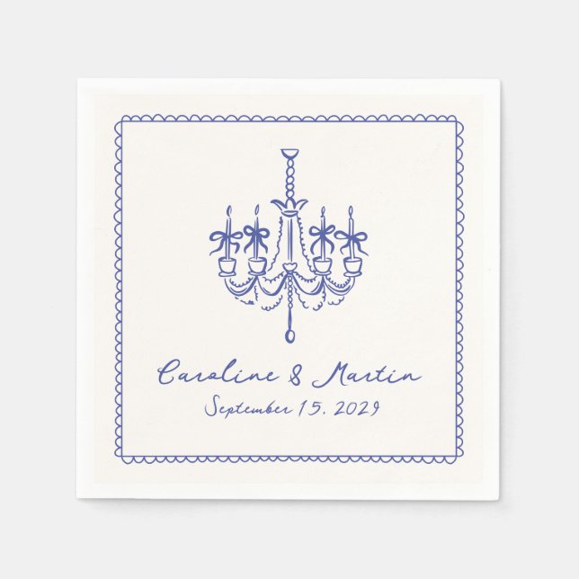 Guardanapos de casamento caprichosos desenhados à  (Frente)