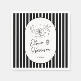 Guardanapos de casamento caprichosos listrados de