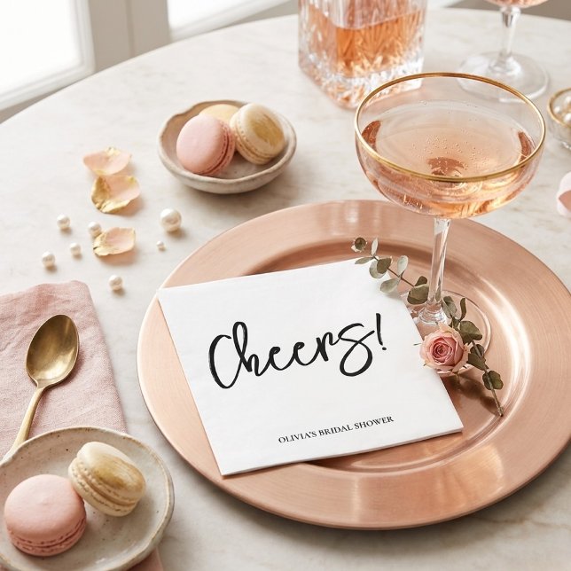 Guardanapos de Casamento Cheers com Letra à Mão Rú (Criador carregado)