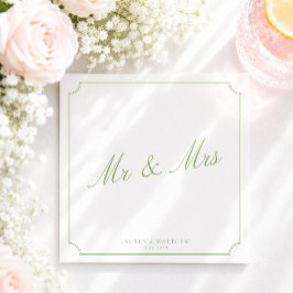 Guardanapos de Casamento Citrus Green Mr e Mrs