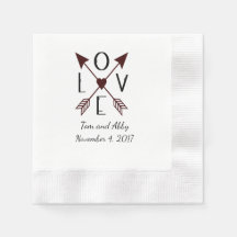 Guardanapos de casamento com Amor Personalizado co