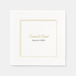 Guardanapos de casamento com borda dupla dourada m