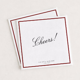 Guardanapos de Casamento com Borda Vermelho Intens