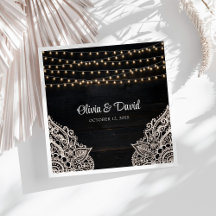 Guardanapos de casamento com elegância rústica em 