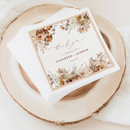 Guardanapos de casamento com flores de jardim rúst