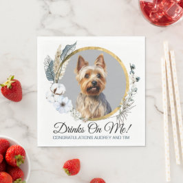 Guardanapos de casamento com foto de cachorro Terr