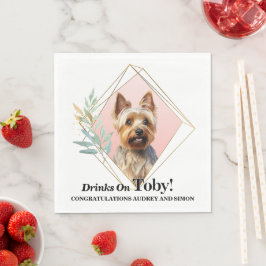 Guardanapos de casamento com foto de cachorro Terr