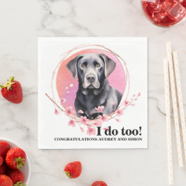 Guardanapos de casamento com foto de cães Black La