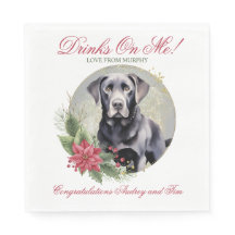 Guardanapos de casamento com foto de cães Black La