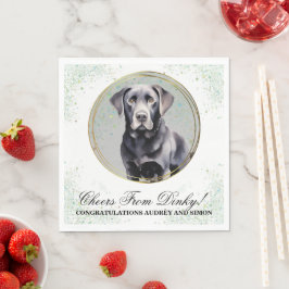 Guardanapos de casamento com foto de cães Black La